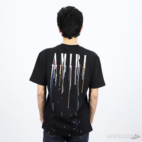 Amiri Paint Drip Black T Shirt